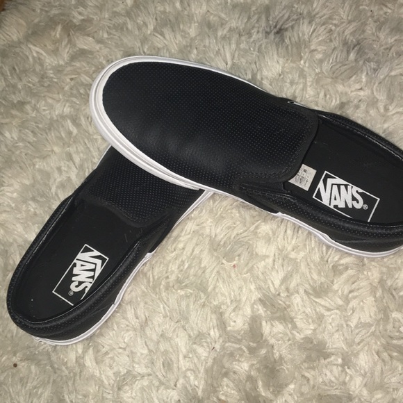 Vans Shoes - Vans perforated leather slip ons